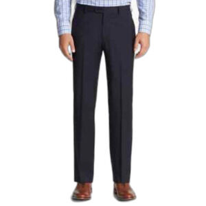 John Varvatos Star USA Navy Blue Wool Flat Front Dress Pants Size 34 X 30